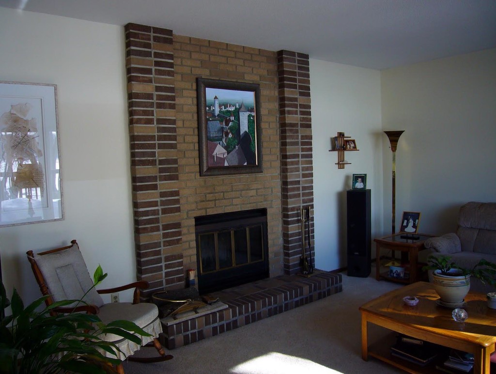 Air Stone Fireplace Before and After