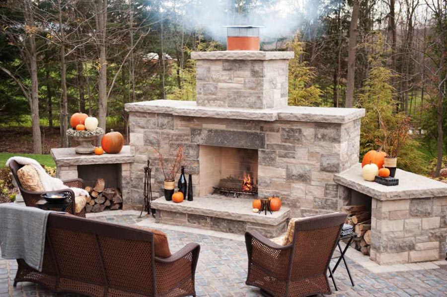 DIY Outdoor Stone Fireplace