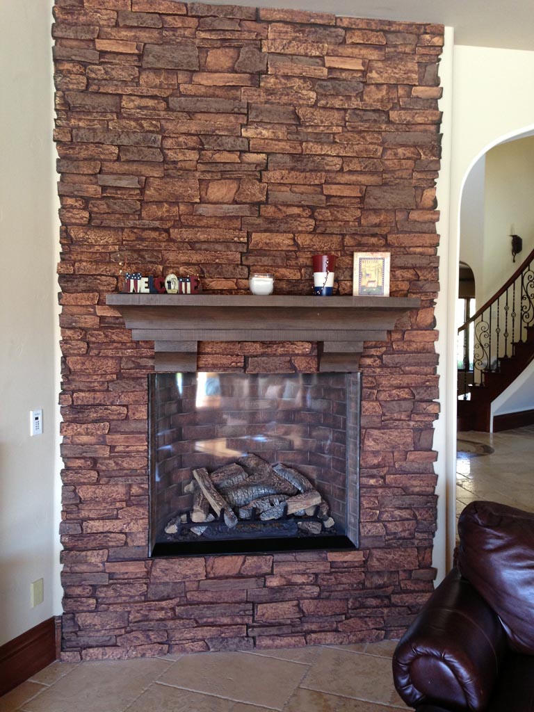 Fake Stone Fireplace Facade