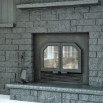 Gray Painted Brick Fireplace