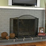 Grey Painted Brick Fireplace