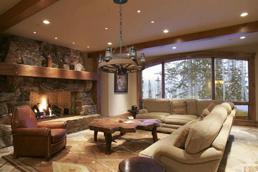 Modern Living Room with Fireplace