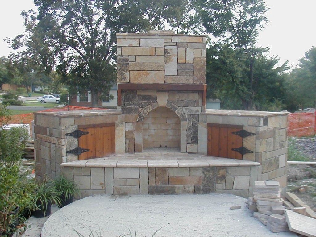 Outdoor Stone Fireplace Designs