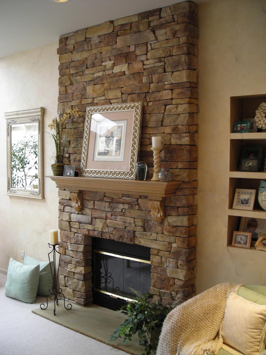River Rock Fireplace Pictures