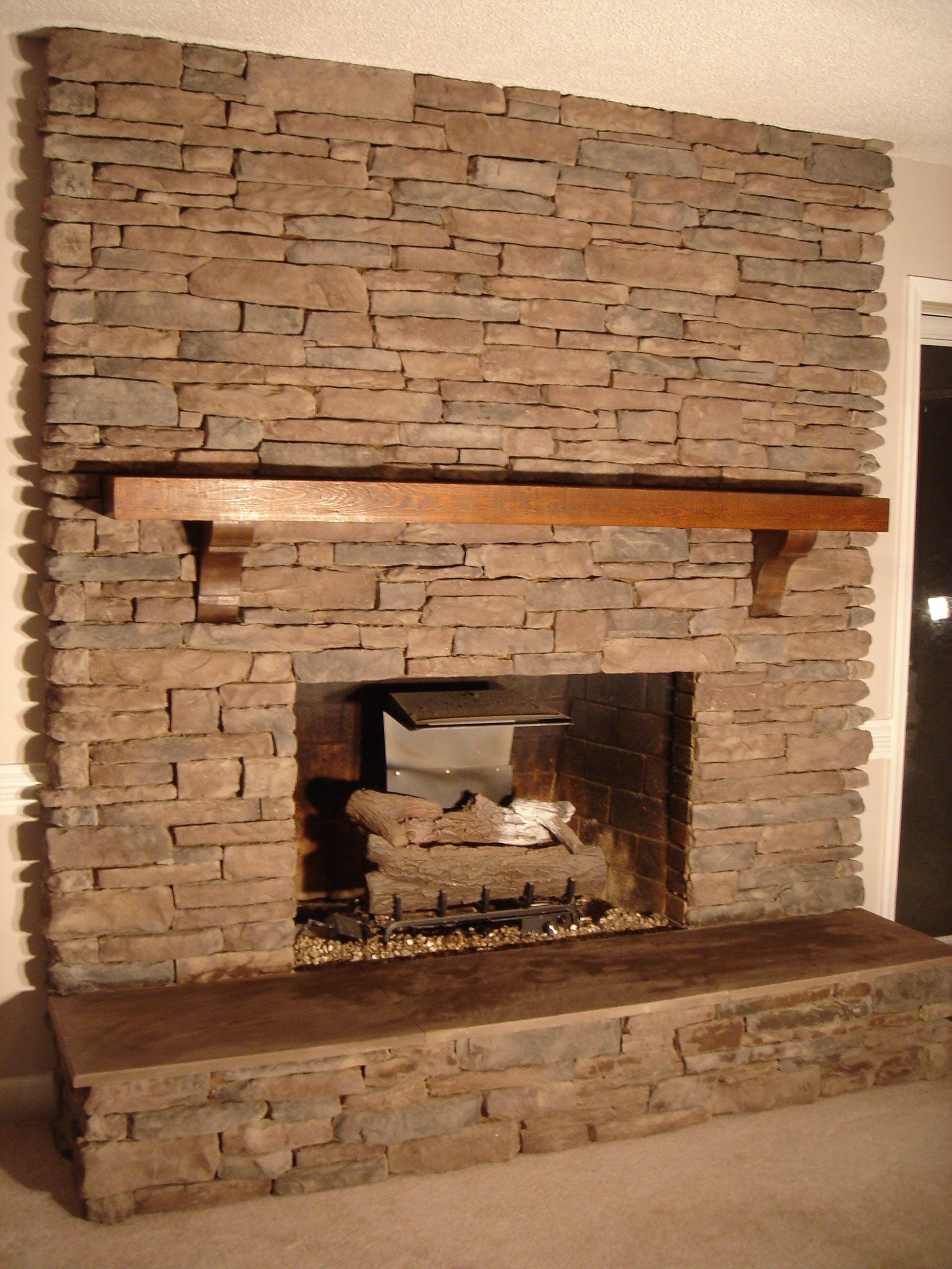 Stone Tile Fireplace Surround