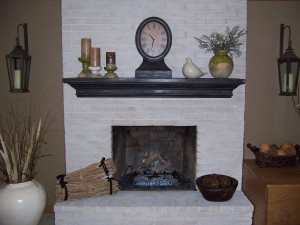 White Brick Fireplace Makeover